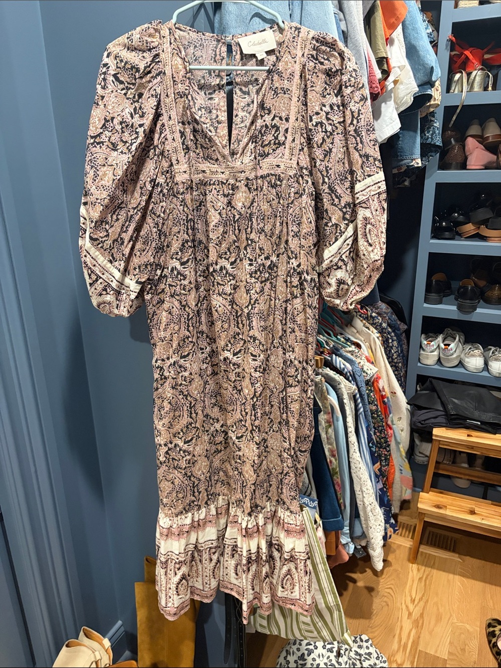 Cleobella Puff-Sleeve Midi Dress